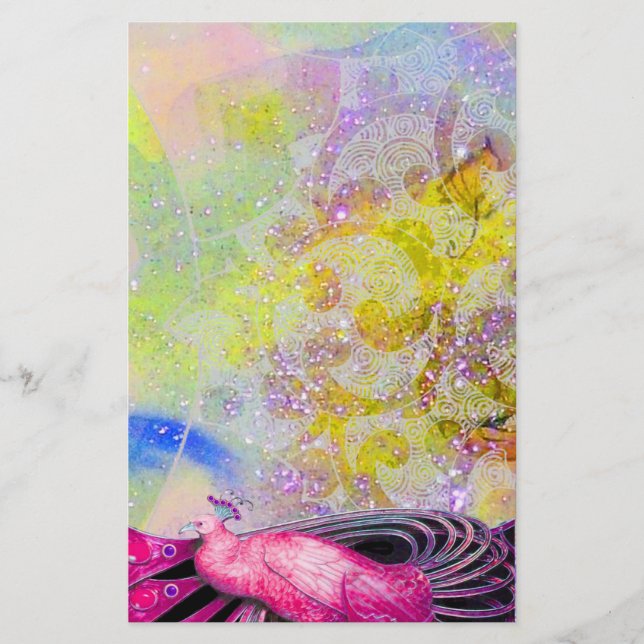 PAPELERÍA ELEGANTE PICOCA EN ROSA, AMARILLO ROJO (Anverso)