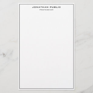 Papelería Elegante plantilla clásica Minimalista blanca negr