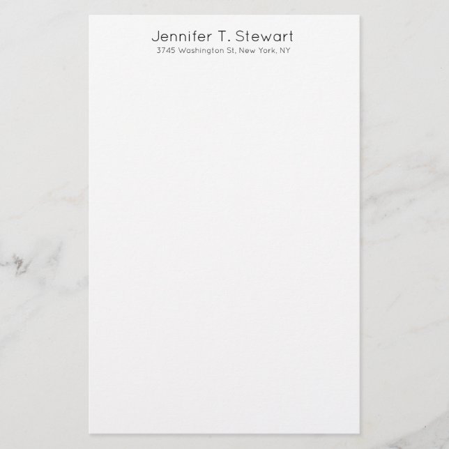 Papelería Elegante profesional blanco simple (Anverso)