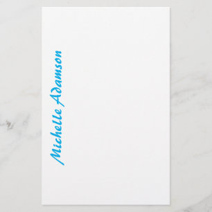 Papelería Elegante Sencillo Retro Azul Claro Blanco