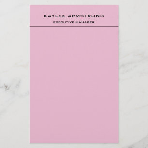 Papelería Elegante Sencillo Simple Profesional Rosa Claro