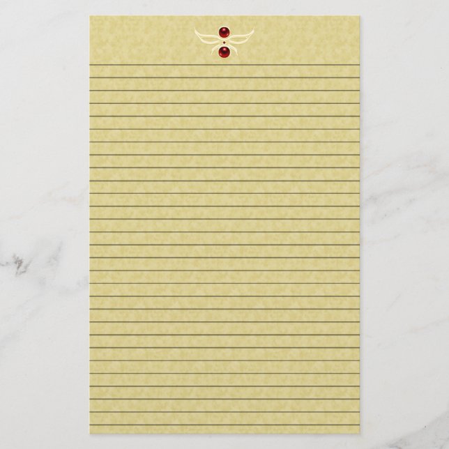 Papelería Elegante Stationery dorada con líneas opcionales (Anverso)