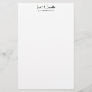Papelería Elegante Único Plano Simple Blanco Especial