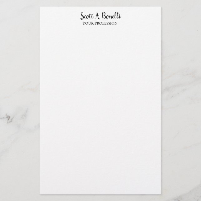 Papelería Elegante Único Sencillo Simple Blanco Especial (Anverso)