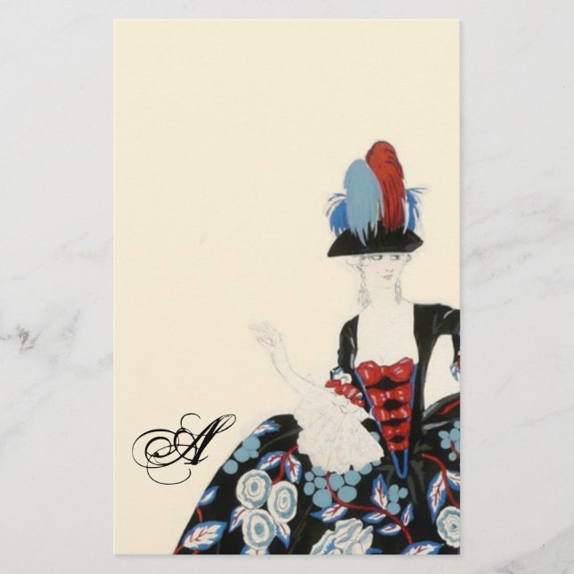 PAPELERÍA ELEGANTE VESTIDO FLORAL DE LA DAMA / BELLEZA MODA  (Anverso)