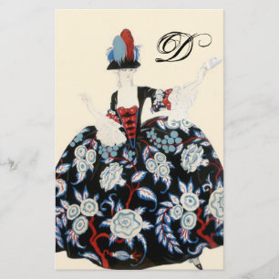 PAPELERÍA ELEGANTE VESTIDO FLORAL DE LA DAMA / BELLEZA MODA