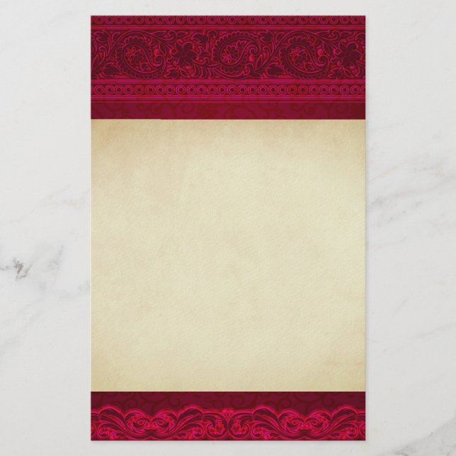Papelería Elegante y elegante fondo rojo (Anverso)