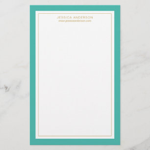 Papelería Elegante Y Feminiosa Turquesa Gold Personalizada