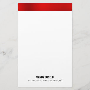 Papelería Elegante y profesional trino blanco rojo