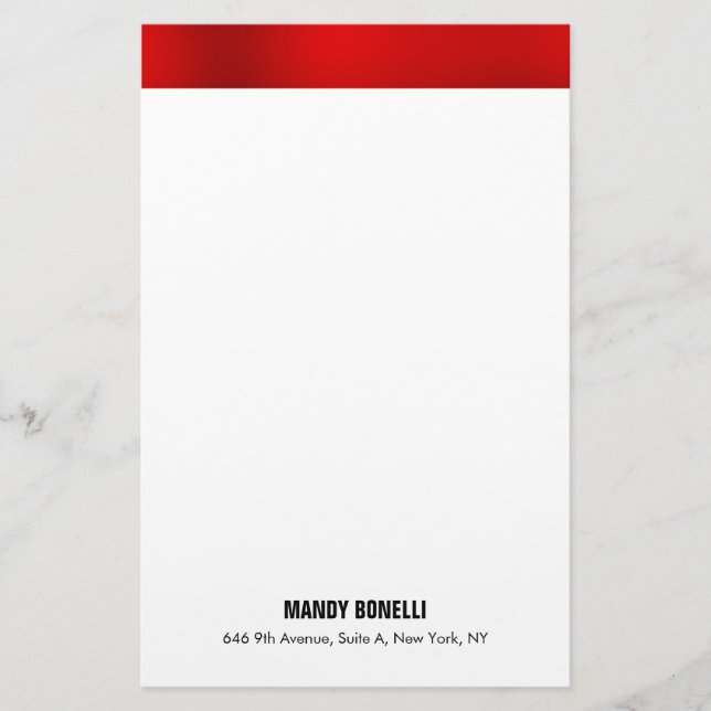 Papelería Elegante y profesional trino blanco rojo (Anverso)
