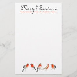 Papelería Elegantes Navidades de aves rojas y rojas grises