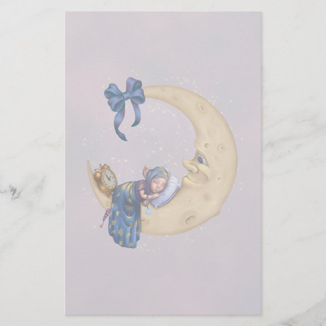 Papelería Elfo del bebé lunar (Anverso)