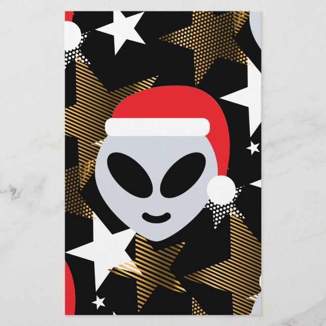 Papelería emoji alienígena de santa (Anverso)