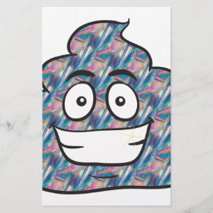 Papelería emoji de caca holográfica
