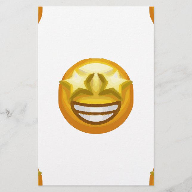 Papelería emoji de ojos de estrella (Anverso)
