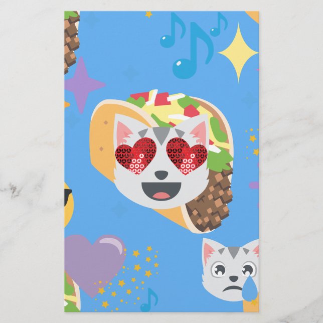 Papelería emoji de taco cat (Anverso)