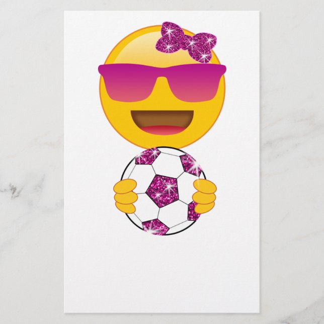 Papelería Emoji del jugador de fútbol para los chicas (Anverso)