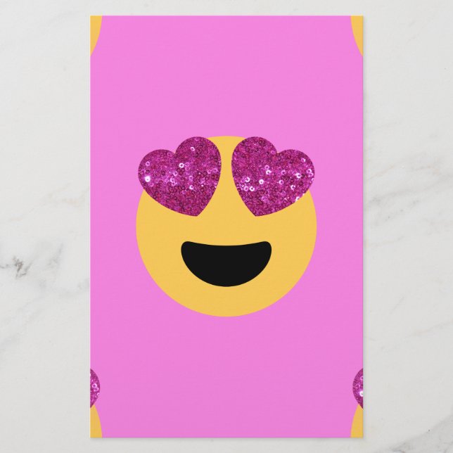 Papelería emoji del ojo del corazón (Anverso)