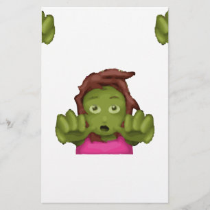 Papelería emoji mujer zombie
