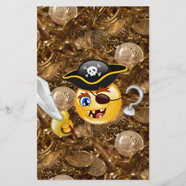 Papelería emoji pirata del tesoro (Anverso)