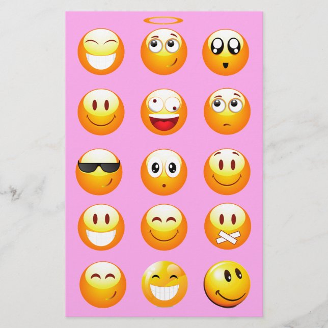 Papelería emoji rosa pastel (Anverso)