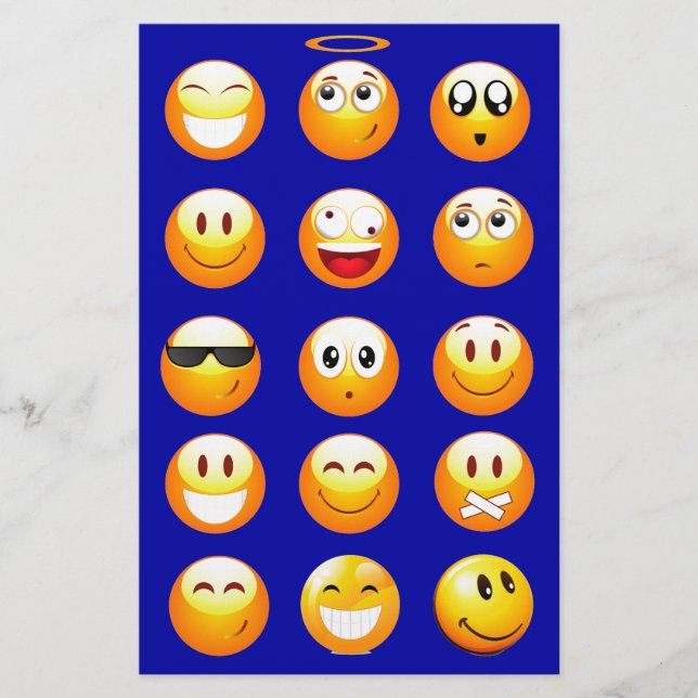 Papelería emojis azul oscuro (Anverso)
