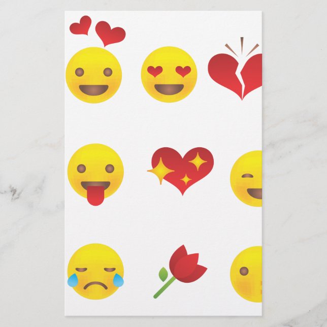 Papelería Emojis de San Valentín (Anverso)