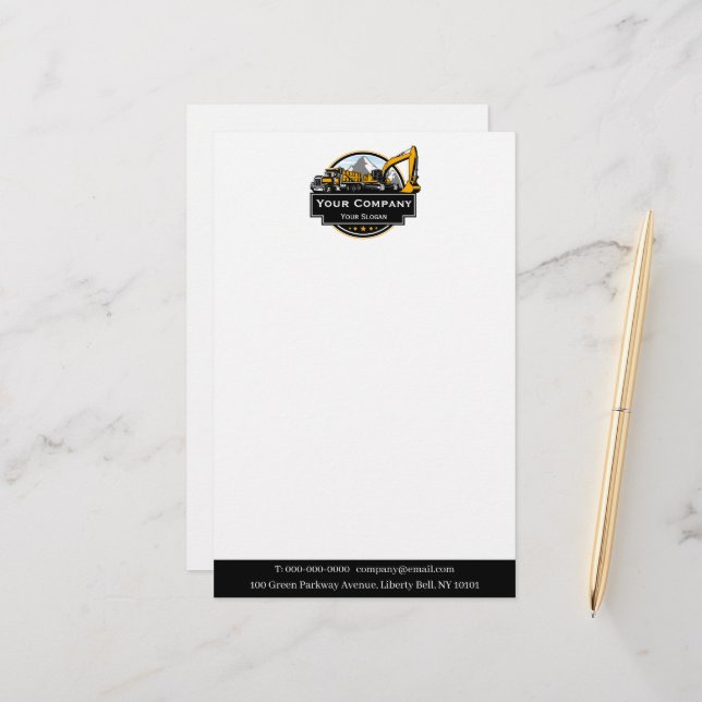Papelería Empresa de construcción de equipo pesado profesion (Anverso/Reverso In Situ)
