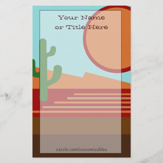 Papelería En los efectos de escritorio del desierto (Anverso)