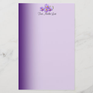 Papelería Encabezado Purple Wildflowers