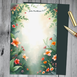 Papelería Encantador jardín con flores vibrantes