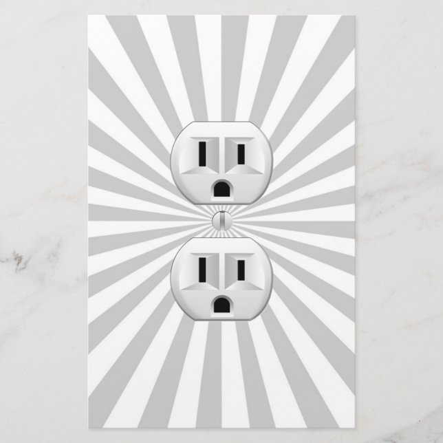 Papelería Enchufe eléctrico divertido personalizable (Anverso)