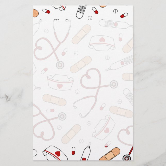 Papelería Enfermera Amor Imprimir fondo blanco (Anverso)