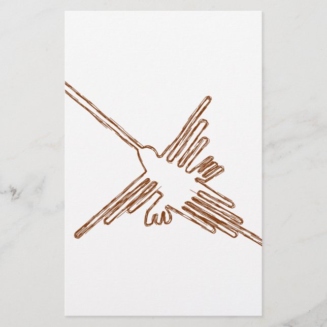 Papelería Esbozo del colibrí de líneas de Nasca (Anverso)