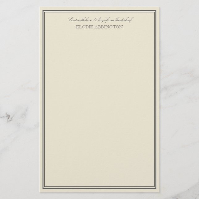 Papelería Escándalo elegante enviado con amor y abrazos (Anverso)