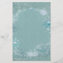 Papelería Escarcha De Snowflake Aqua