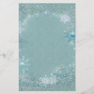 Papelería Escarcha De Snowflake Aqua