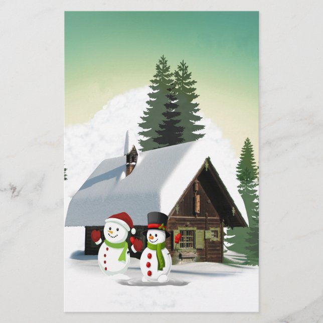Papelería Escena de navidades Snowman (Anverso)