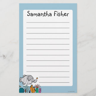 Papelería Escena linda de los pescados del elefante con el