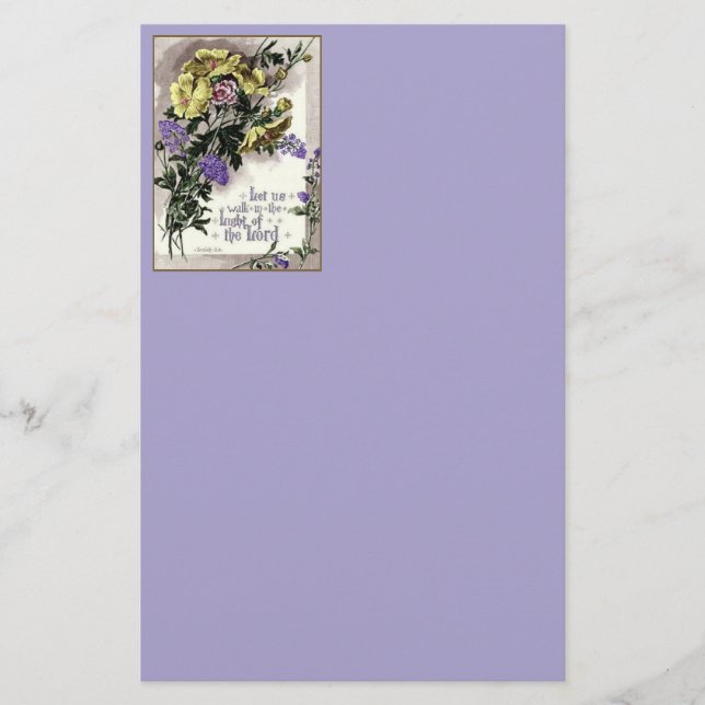 Papelería Escritura con flores (Anverso)