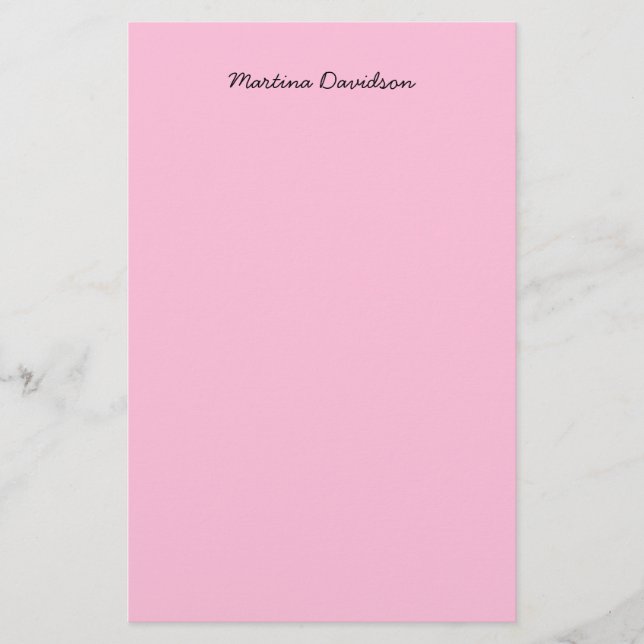 Papelería Escritura de mano creativa rosa original (Anverso)