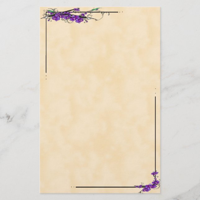 Papelería Escrituras de la orquídea (Anverso)