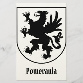 Papelería Escudo de Armas de Pomerania Negro y Blanco Heráld