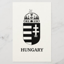 Papelería Escudo de Armas Húngaro Arte Monocromo Contemporán
