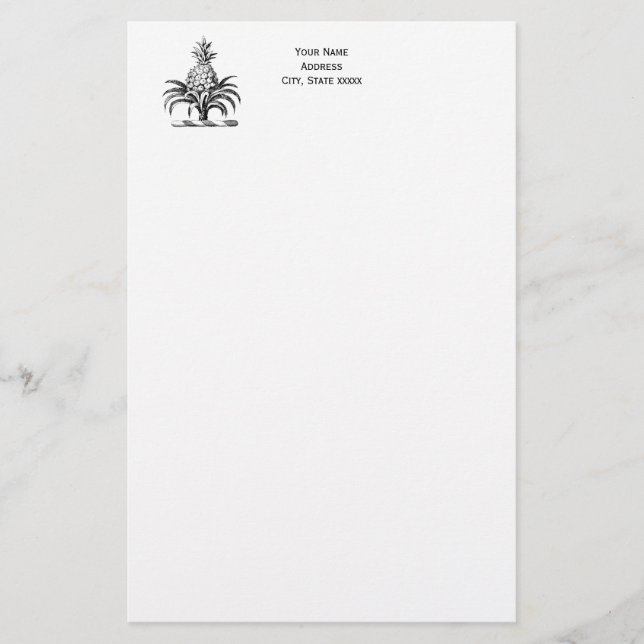 Papelería Escudo Preppy Heráldica de Cubierta de Piña (Anverso)