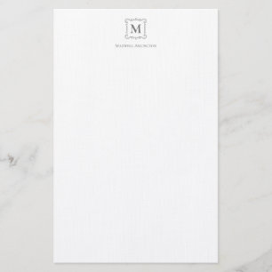 Papelería Escudo Royal Monogram Gris Smokey Personalizado
