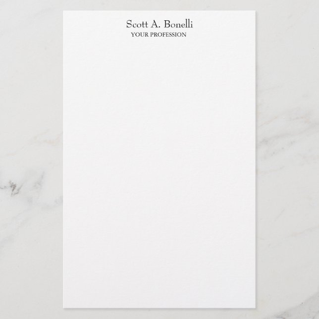 Papelería Especial único elegante sencillo de color blanco (Anverso)