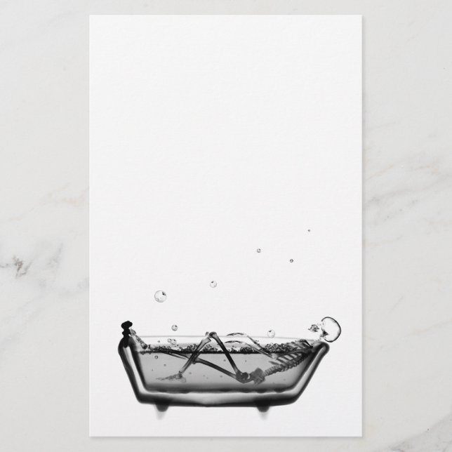 Papelería Esqueleto de rayos X de B&W en cráneo de baño de b (Anverso)