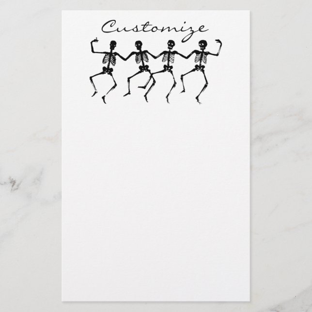 Papelería Esqueletos Halloween Thunder_Cove del baile (Anverso)