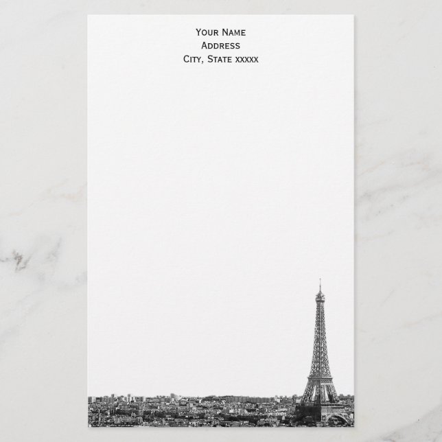 Papelería Esquina De París Etched 01 Stationery (Anverso)